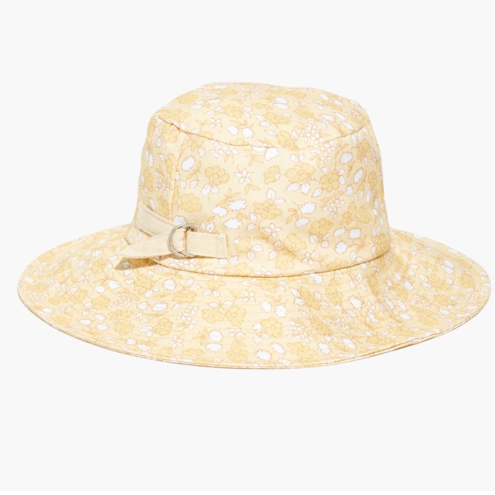 Madewell Yellow Floral Packable Bucket Hat